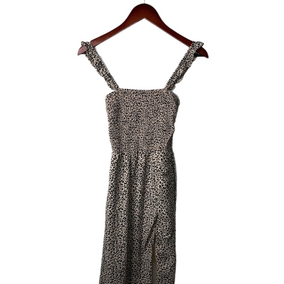 abercrombie smocked cheetah print dress F5 - Picture 2 of 8